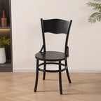 Chaise de salle à manger ronde en bois de style moderne du milieu du siècle