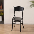 Chaise de salle à manger ronde en bois de style moderne du milieu du siècle