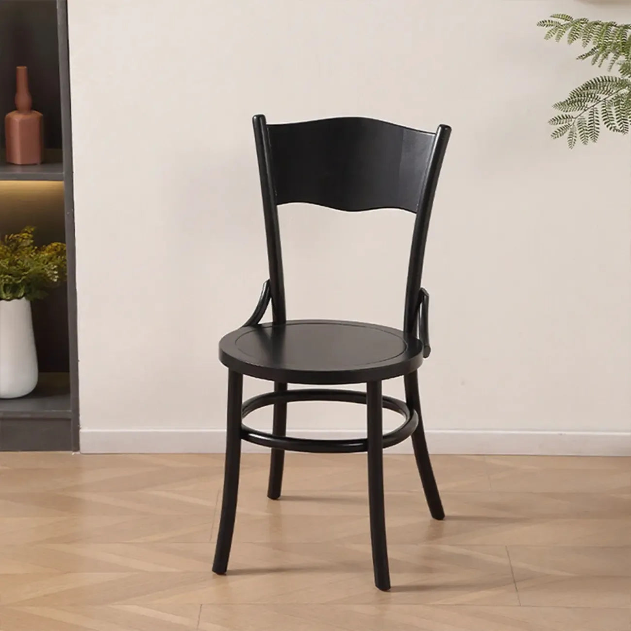 Chaise de salle à manger ronde en bois de style moderne du milieu du siècle