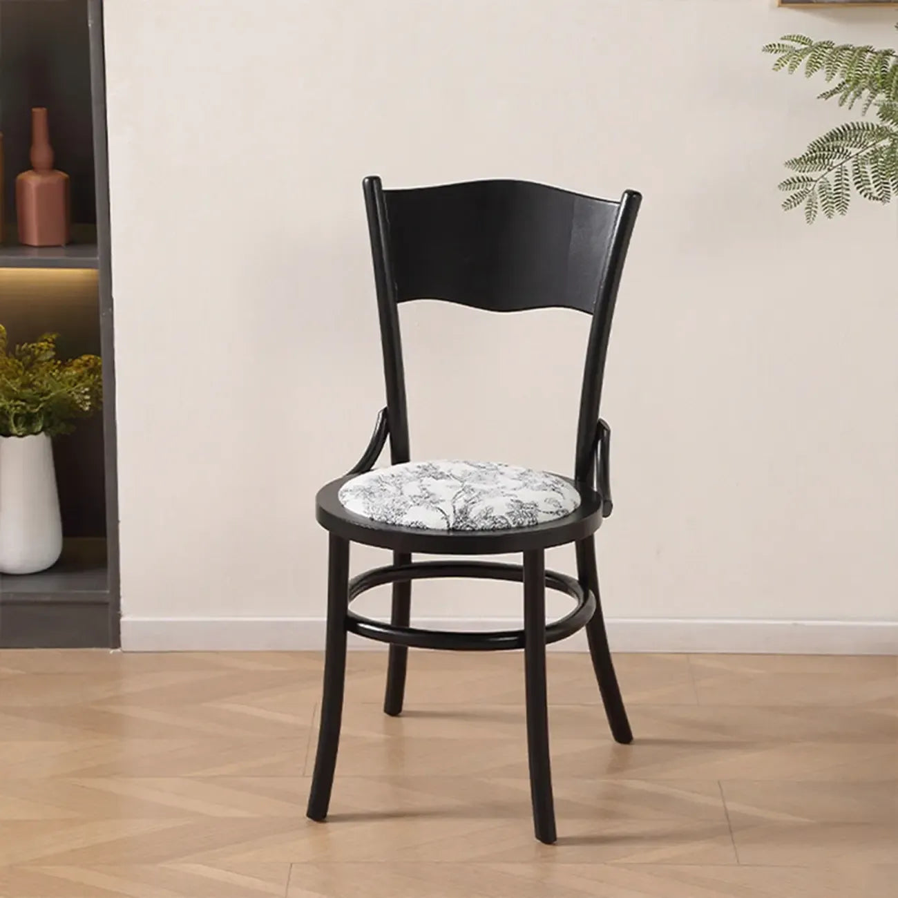 Chaise de salle à manger ronde en bois de style moderne du milieu du siècle
