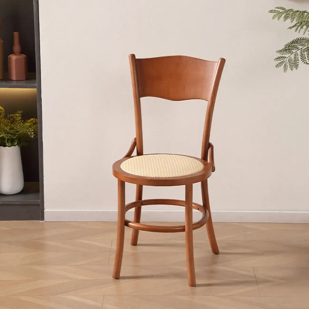 Chaise de salle à manger ronde en bois de style moderne du milieu du siècle