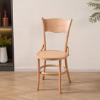 Chaise de salle à manger ronde en bois de style moderne du milieu du siècle