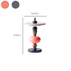 Table d'appoint ronde et colorée en fibre de verre empilée