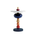 Table d'appoint ronde et colorée en fibre de verre empilée