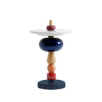 Table d'appoint ronde et colorée en fibre de verre empilée