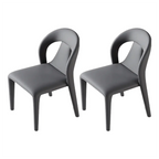 Ensemble de 2 chaises de salle à manger modernes sans accoudoirs, dossier incurvé en similicuir
