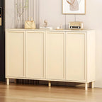 Meuble à chaussures en bois blanc crème avec étagère à chaussures