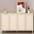 Meuble à chaussures en bois blanc crème avec étagère à chaussures