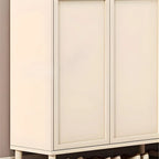 Meuble à chaussures en bois blanc crème avec étagère à chaussures