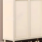 Meuble à chaussures en bois blanc crème avec étagère à chaussures