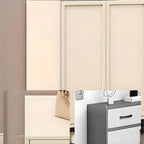 Meuble à chaussures en bois blanc crème avec étagère à chaussures