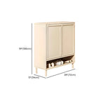 Meuble à chaussures en bois blanc crème avec étagère à chaussures