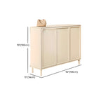Meuble à chaussures en bois blanc crème avec étagère à chaussures