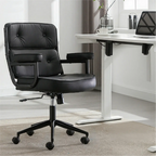 Chaise de bureau ergonomique moderne en cuir, réglable et inclinable