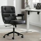 Chaise de bureau ergonomique moderne en cuir, réglable et inclinable