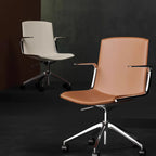 Chaise de bureau moderne en cuir avec accoudoirs pivotants réglables