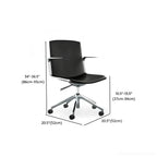 Chaise de bureau moderne en cuir avec accoudoirs pivotants réglables
