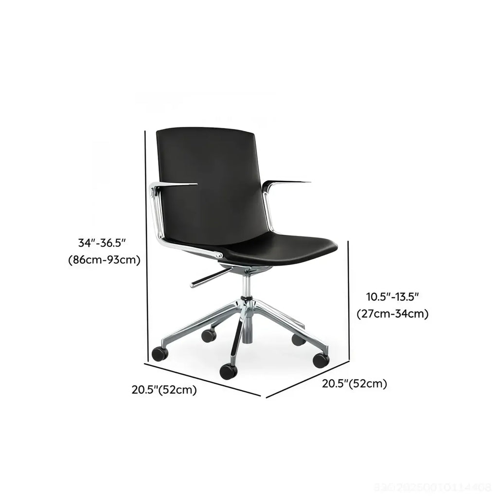 Chaise de bureau moderne en cuir avec accoudoirs pivotants réglables