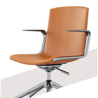 Chaise de bureau moderne en cuir avec accoudoirs pivotants réglables