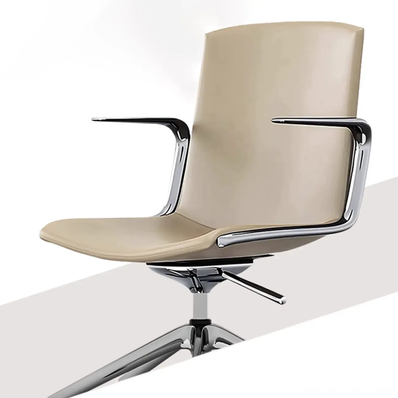 Chaise de bureau moderne en cuir avec accoudoirs pivotants réglables
