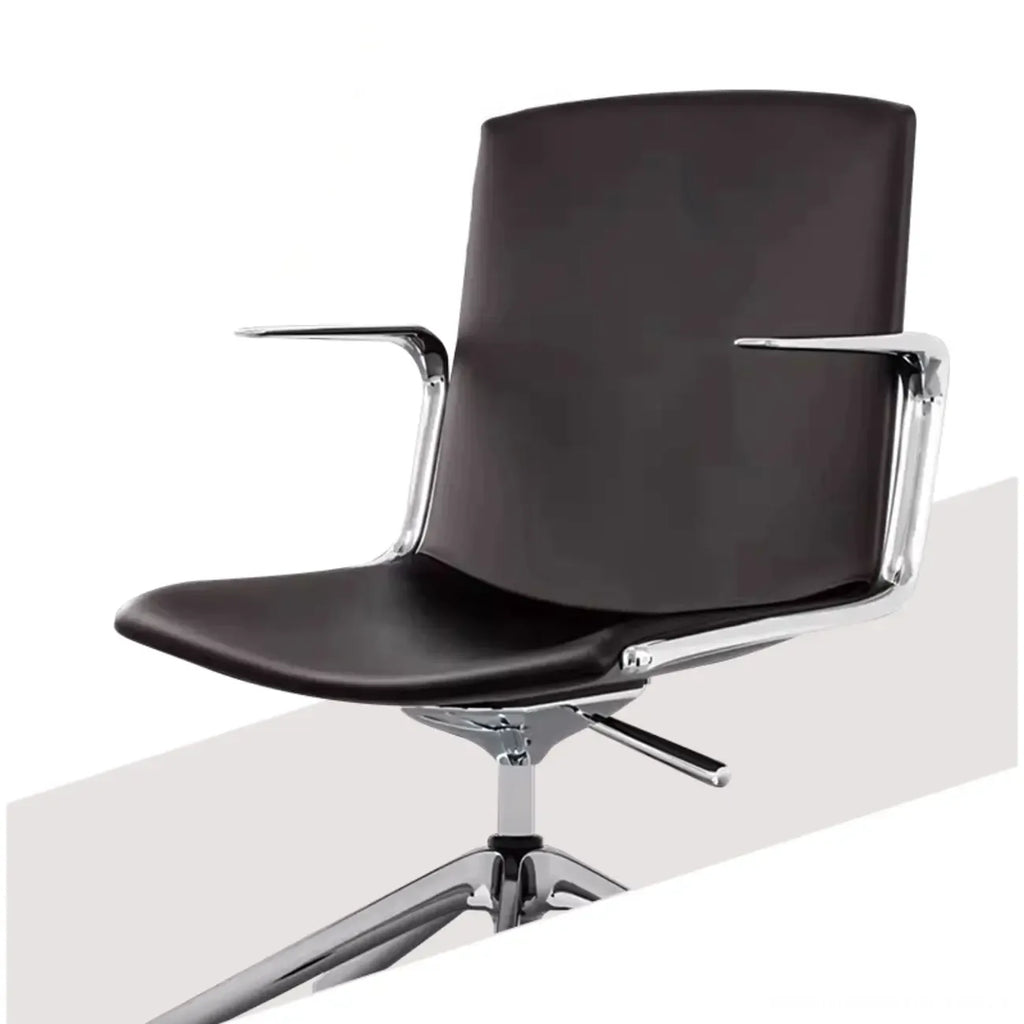 Chaise de bureau moderne en cuir avec accoudoirs pivotants réglables