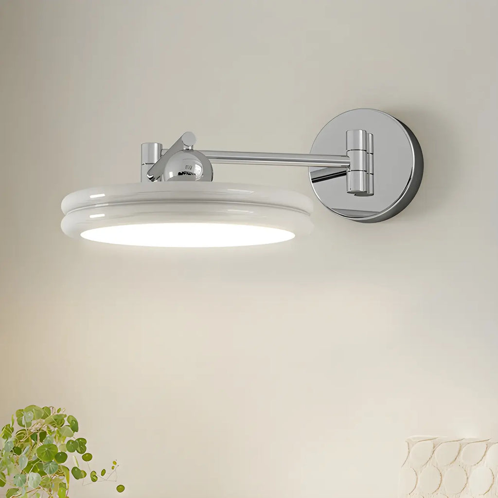 Applique a LED a braccio orientabile rotonda a 2 strati per camera da letto