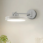 Applique a LED a braccio orientabile rotonda a 2 strati per camera da letto