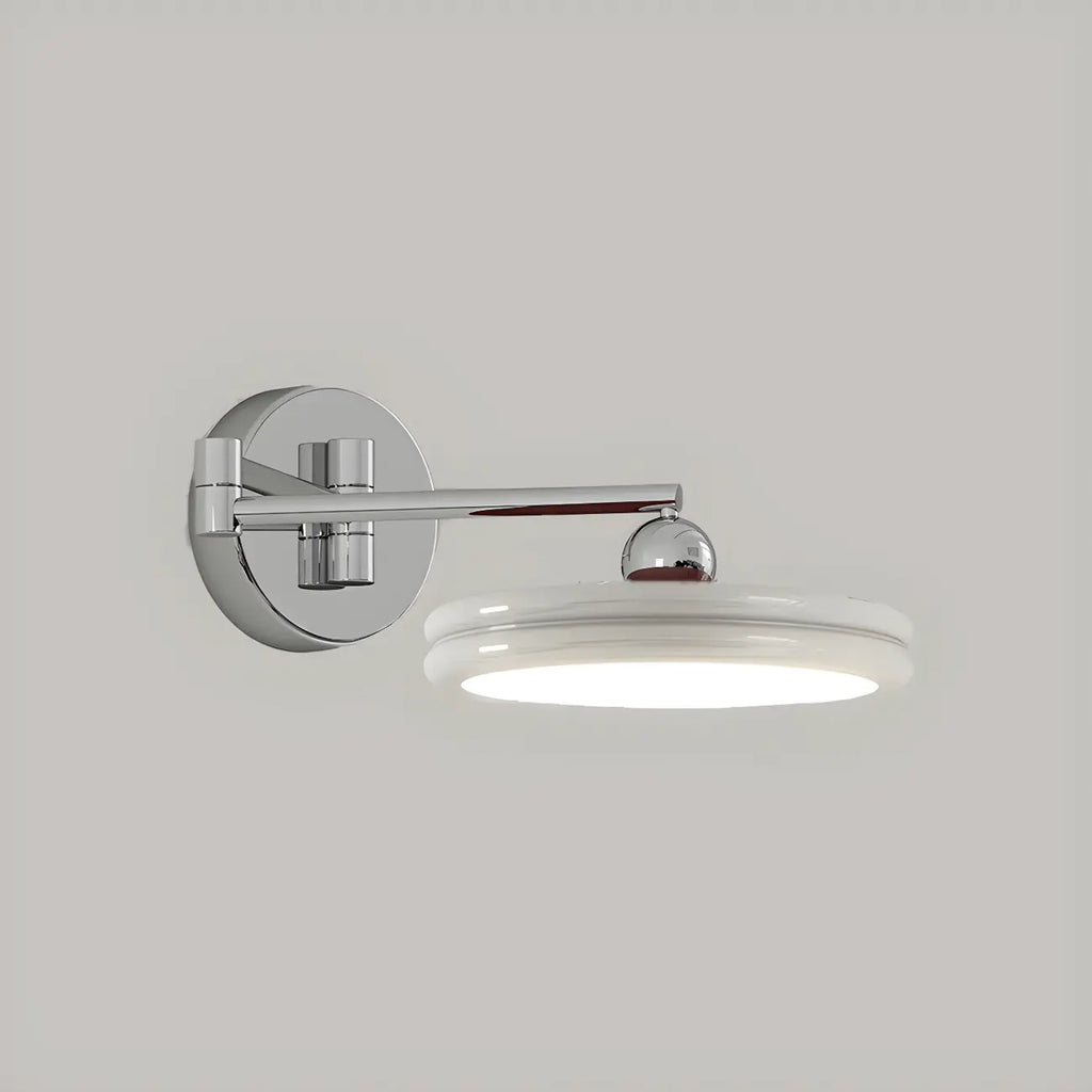 Applique a LED a braccio orientabile rotonda a 2 strati per camera da letto