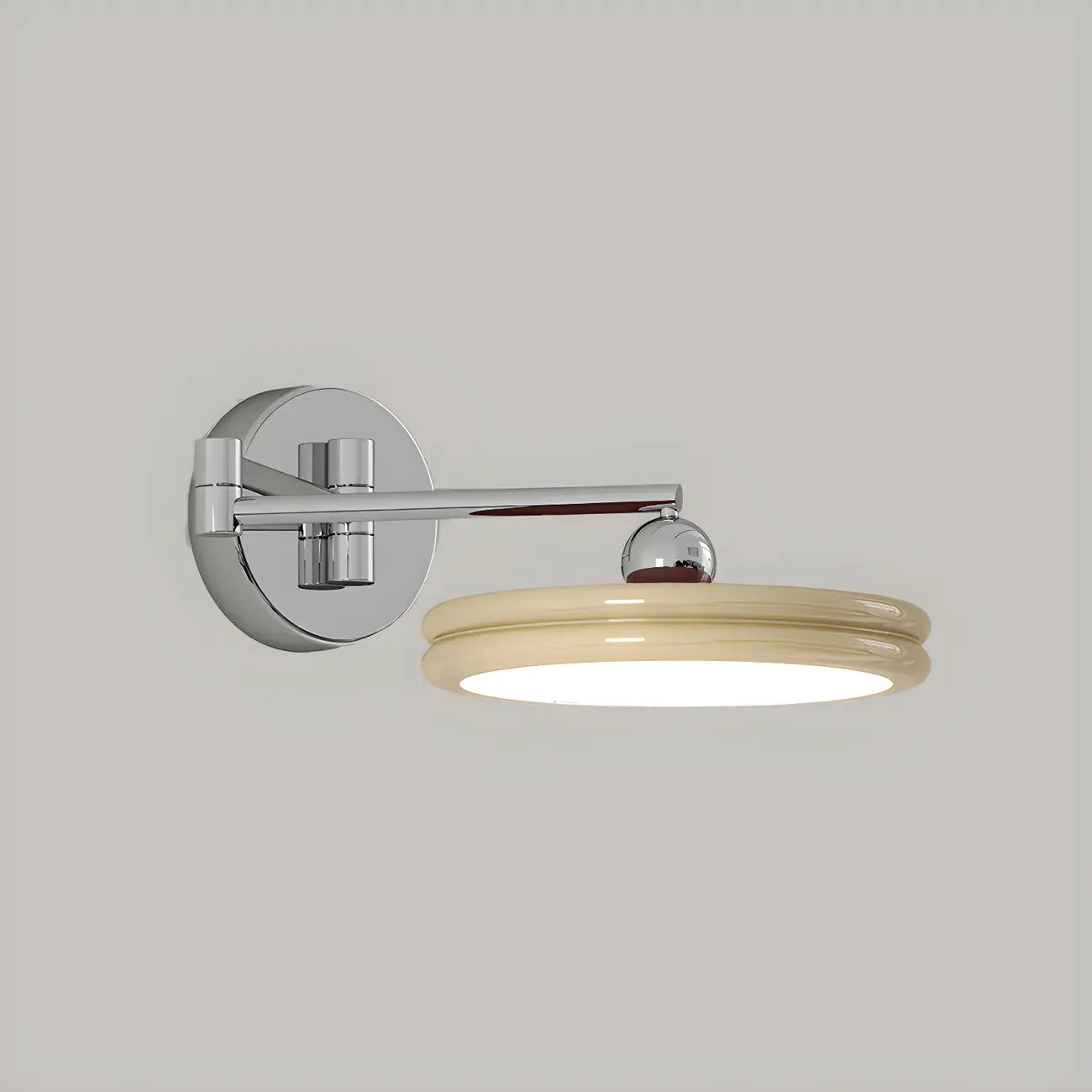 Applique a LED a braccio orientabile rotonda a 2 strati per camera da letto