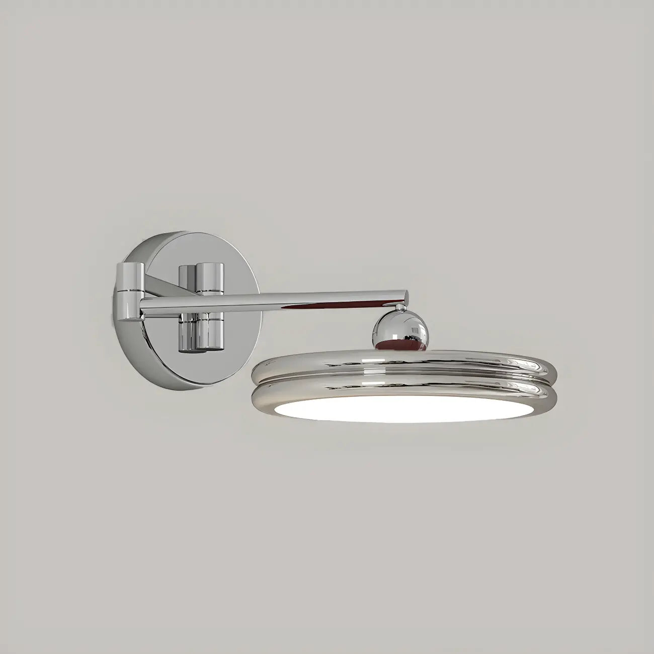 Applique a LED a braccio orientabile rotonda a 2 strati per camera da letto