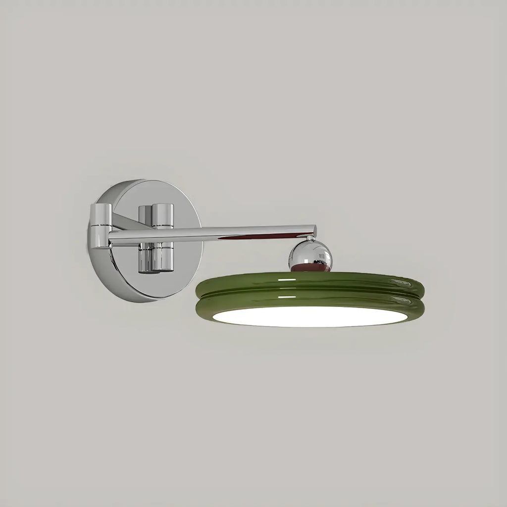 Applique a LED a braccio orientabile rotonda a 2 strati per camera da letto