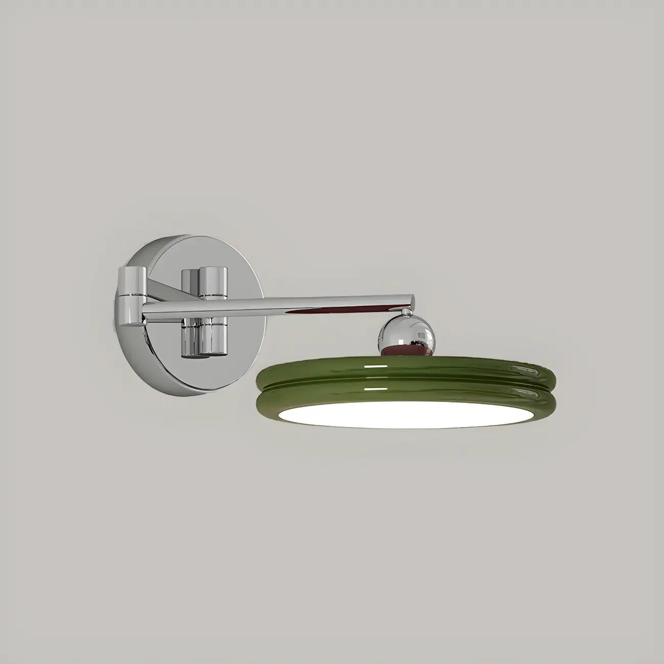 Applique a LED a braccio orientabile rotonda a 2 strati per camera da letto