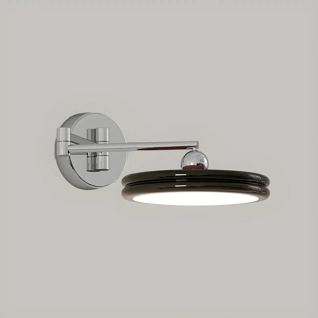 Applique a LED a braccio orientabile rotonda a 2 strati per camera da letto