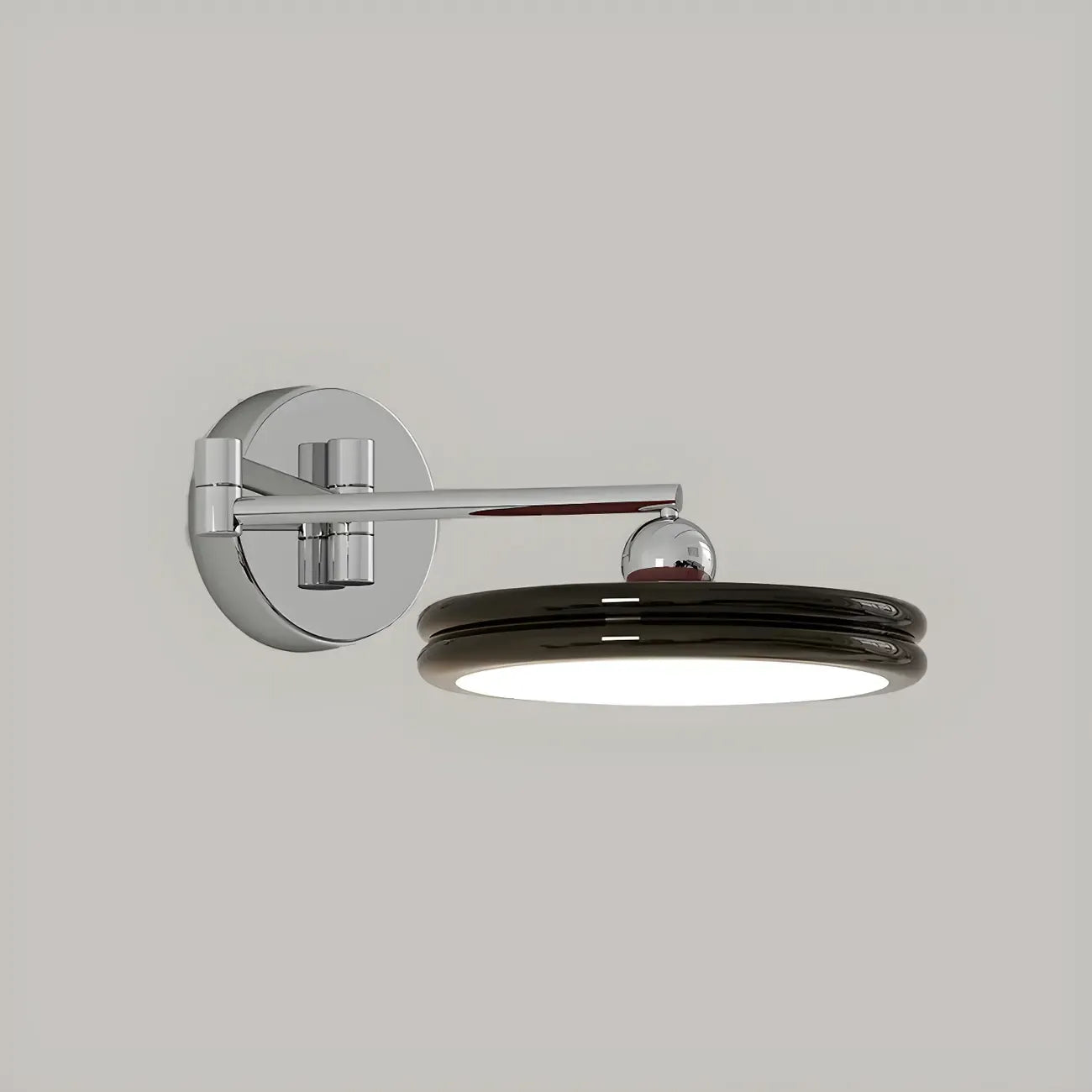 Applique a LED a braccio orientabile rotonda a 2 strati per camera da letto