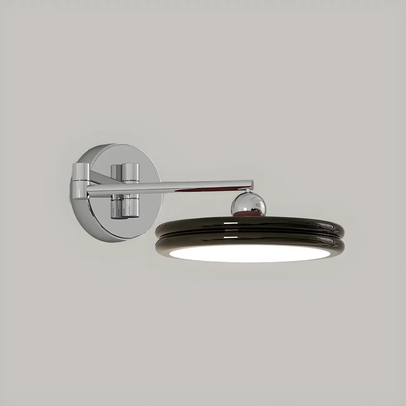 Applique a LED a braccio orientabile rotonda a 2 strati per camera da letto