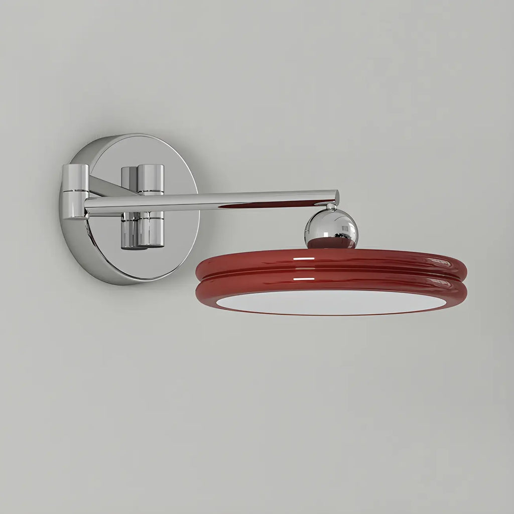 Applique a LED a braccio orientabile rotonda a 2 strati per camera da letto