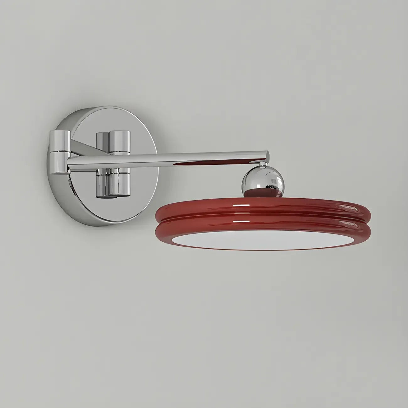 Applique a LED a braccio orientabile rotonda a 2 strati per camera da letto