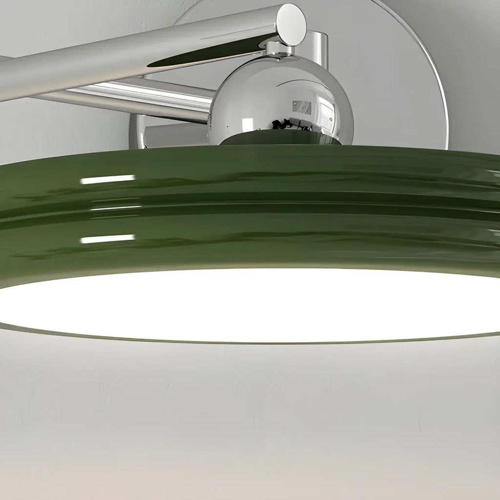 Applique a LED a braccio orientabile rotonda a 2 strati per camera da letto