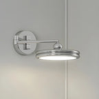 Applique a LED a braccio orientabile rotonda a 2 strati per camera da letto