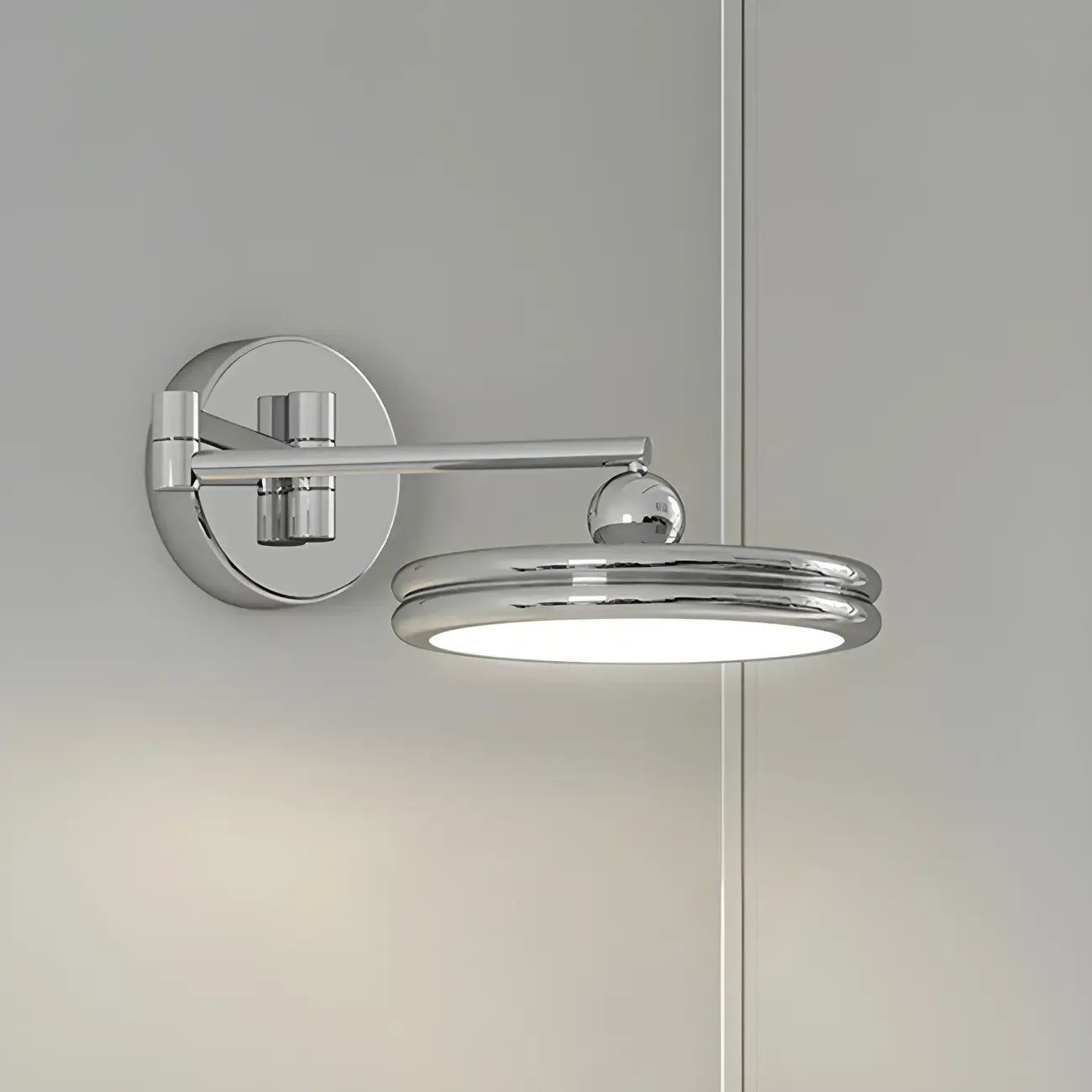 Applique a LED a braccio orientabile rotonda a 2 strati per camera da letto