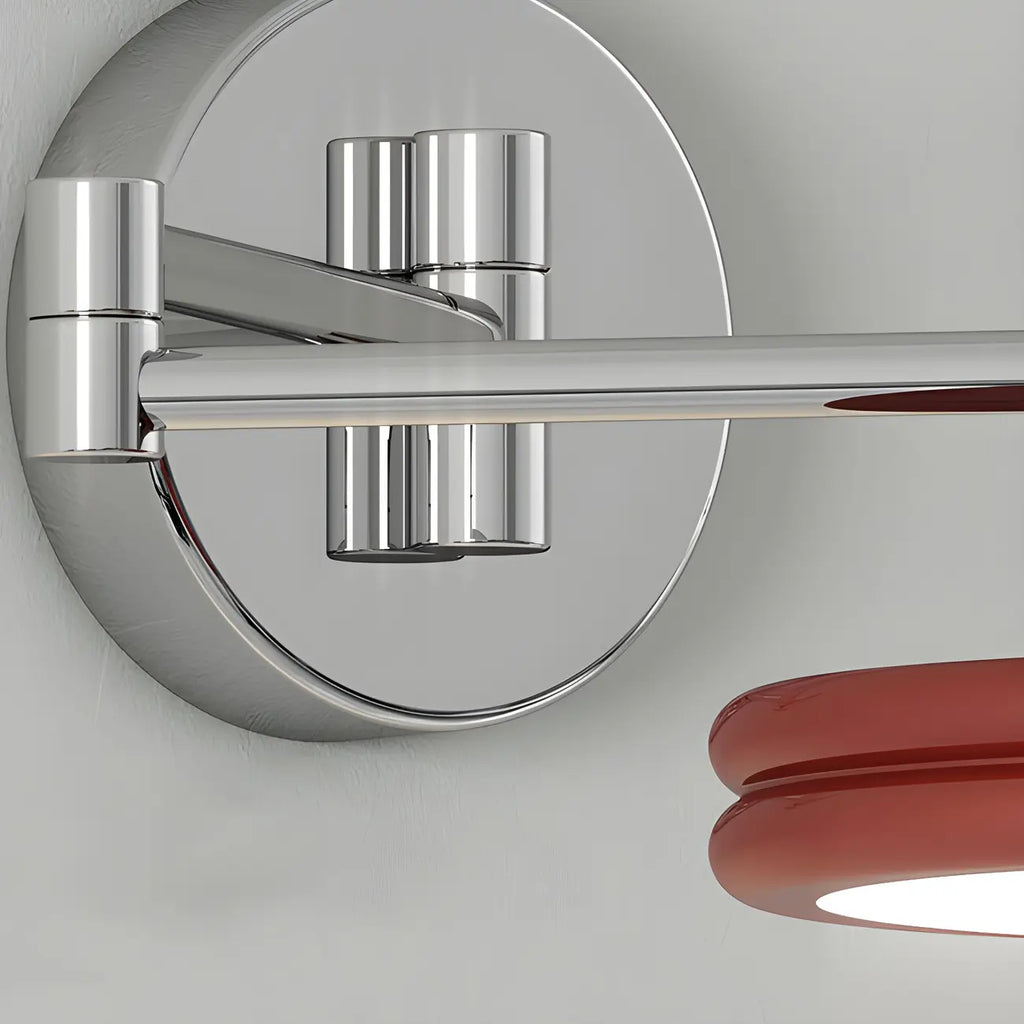 Applique a LED a braccio orientabile rotonda a 2 strati per camera da letto