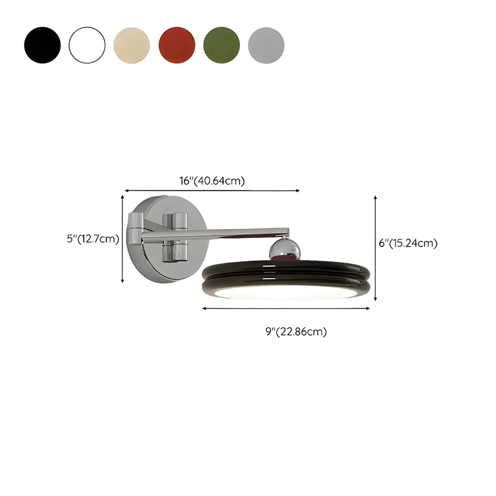 Applique a LED a braccio orientabile rotonda a 2 strati per camera da letto