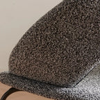 Chaise de salle à manger moderne du milieu du siècle en lin avec pieds en acier