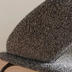 Chaise de salle à manger moderne du milieu du siècle en lin avec pieds en acier