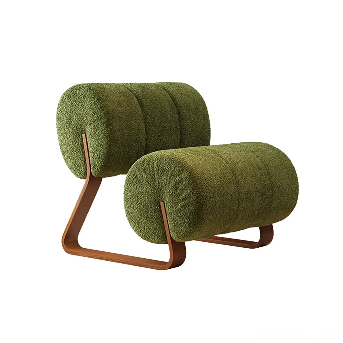 Fauteuil d'appoint sans accoudoirs en sherpa, style moderne du milieu du siècle, avec piètement en métal