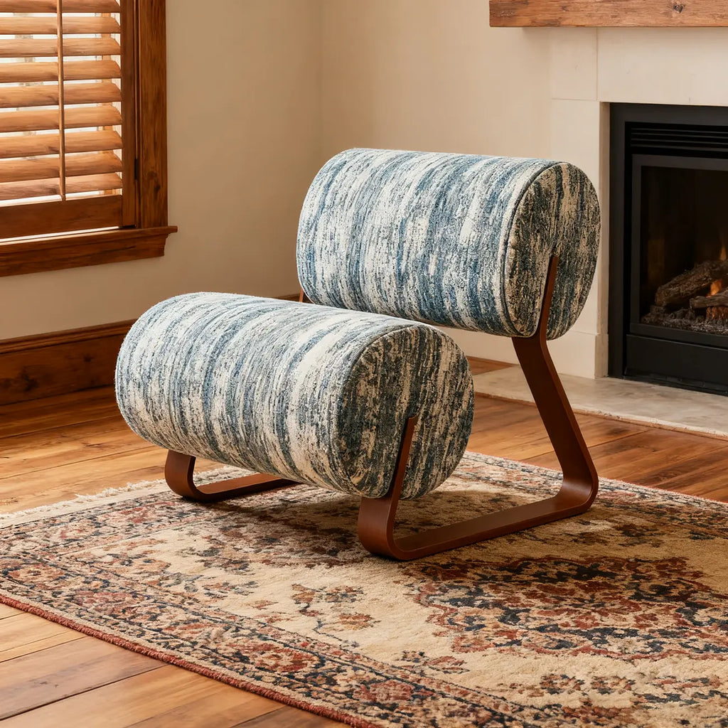 Fauteuil d'appoint sans accoudoirs en sherpa, style moderne du milieu du siècle, avec piètement en métal