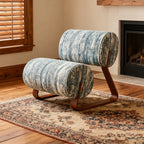 Fauteuil d'appoint sans accoudoirs en sherpa, style moderne du milieu du siècle, avec piètement en métal