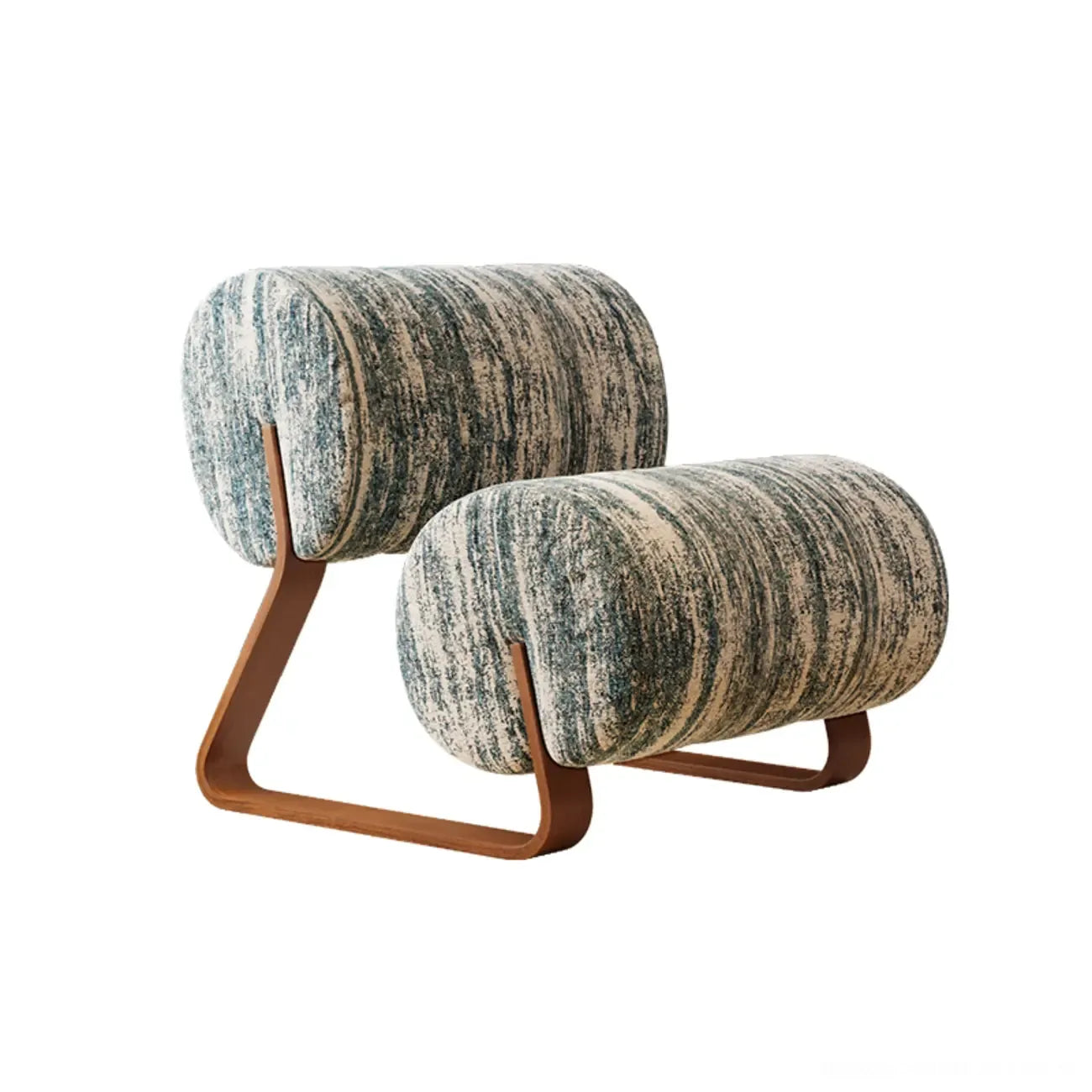 Fauteuil d'appoint sans accoudoirs en sherpa, style moderne du milieu du siècle, avec piètement en métal