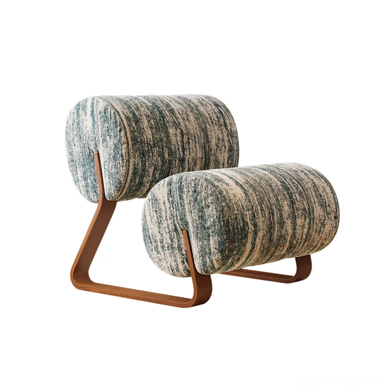 Fauteuil d'appoint sans accoudoirs en sherpa, style moderne du milieu du siècle, avec piètement en métal