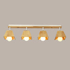 Faretto Orientabile a 4 Luci in Legno Moderno a LED